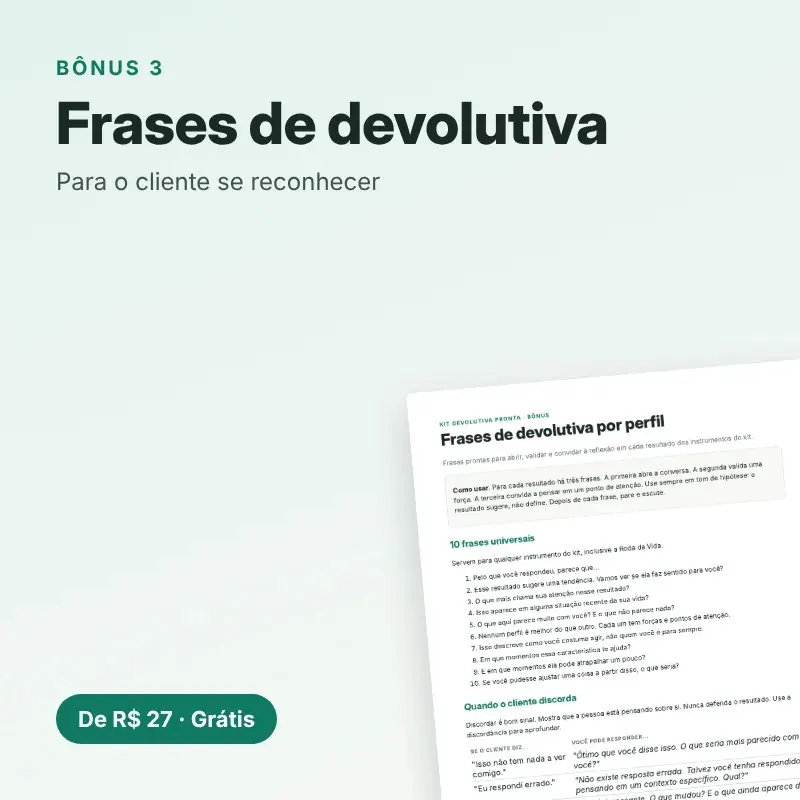 Capa do bônus Frases de devolutiva por perfil